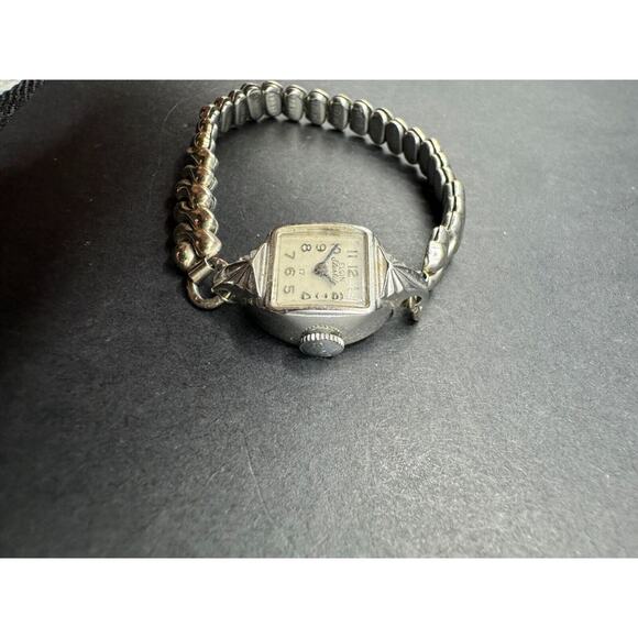 Vintage Elgin Starlite Watch Women\'s Silver Tone 17 Jewels Manual Speidel Band main image 4